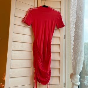 Bright Coral Turtle Neck Michael Kors Dress